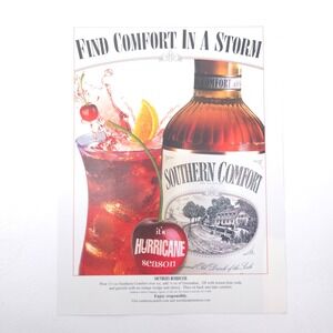 Southern Comfort In A Storm Hurricane Season Print Ad Bar Art Promo Advertising